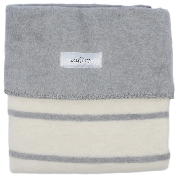 Zaffiro Grijs & Ecru Gestreept 100 X 150 Cm Ledikantdeken 15366 2 Zaffiro Grijs & Ecru Gestreept 100 X 150 Cm Ledikantdeken 15366 - Afbeelding 2