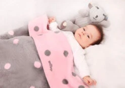 Zaffiro Ecru & Blauw Gestipt 100 X 150 Cm Ledikantdeken 15311 -Babyproducten 23509 23508 23507 23506 groch rozszary 4