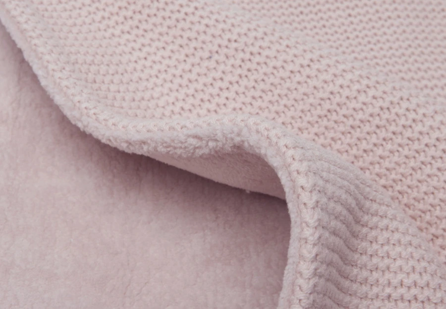 Jollein Basic Knit Pale Pink / Fleece 75 X 100 Cm Wiegdeken 517-511-65310 5 Jollein Basic Knit Pale Pink / Fleece 75 X 100 Cm Wiegdeken 517-511-65310 - Afbeelding 5