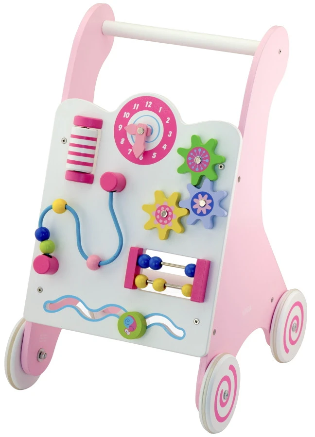 Viga Activity Walker Roze Houten Loopwagen 50178 1 Viga Activity Walker Roze Houten Loopwagen 50178