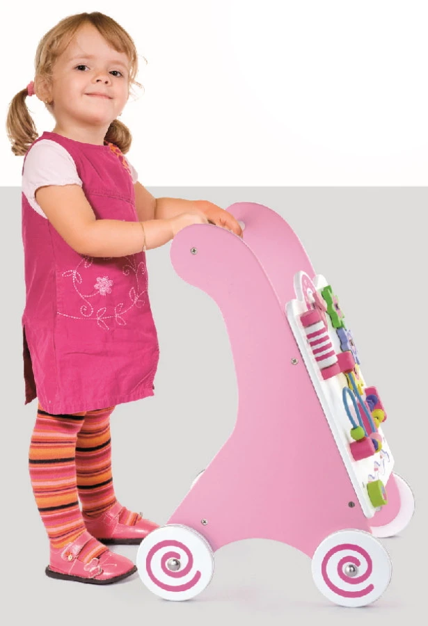 Viga Activity Walker Roze Houten Loopwagen 50178 7 Viga Activity Walker Roze Houten Loopwagen 50178 - Afbeelding 7