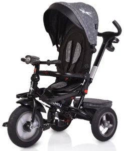 Babyproducten -Babyproducten cangaroo jockey trike grey stars driewieler met duwstang en zonnekap 21