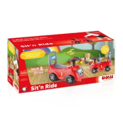 Dolu Sit 'n Ride Rood/Zwart Loopauto 8020 -Babyproducten dolu sit n ride rood zwart loopauto 8020 verpakking