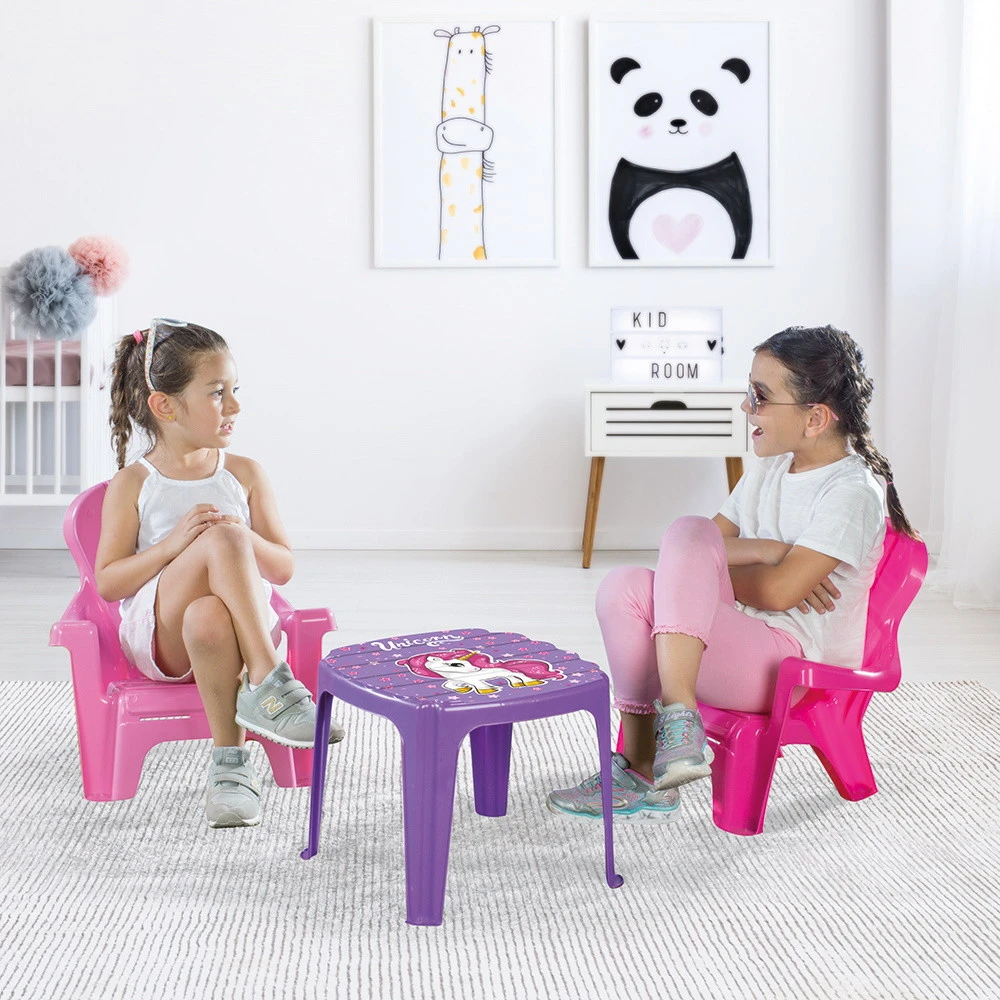 Dolu Unicorn Roze Tafel Met Stoeltjes 2503 2 Dolu Unicorn Roze Tafel Met Stoeltjes 2503 - Afbeelding 2