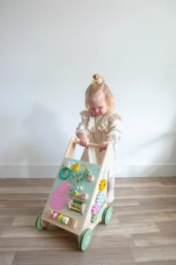 Label Label Barbapapa Houten Activiteiten Loopwagen LLBB-35830 -Babyproducten llbb 35830 barbapapa wooden activity walker 01
