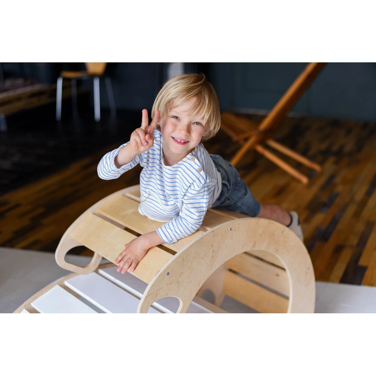 Luna Toys Naturel Houten Schommelstoel / Rocker LU-36899 5 Luna Toys Naturel Houten Schommelstoel / Rocker LU-36899 - Afbeelding 5