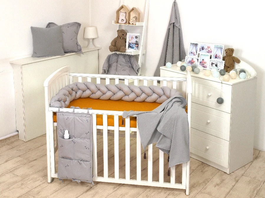 MamaLoes Amy Pure Grijs 2-in-1 Babynest En Braided Bedbumper 80661 8 MamaLoes Amy Pure Grijs 2-in-1 Babynest En Braided Bedbumper 80661 - Afbeelding 8
