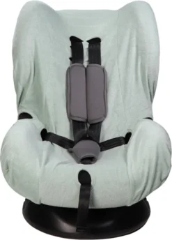 MamaLoes Badstof Stone Green Groep 1+ Autostoelhoes ML6387