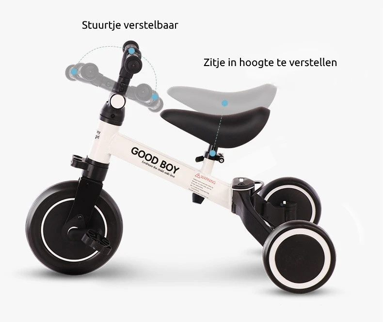 Eco Toys Wit 4-in-1 Loopfiets HC492494 5 Eco Toys Wit 4-in-1 Loopfiets HC492494 - Afbeelding 5