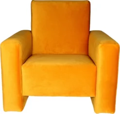 Ding Jamie Velvet Okergeel Kinderfauteuil DI-34201