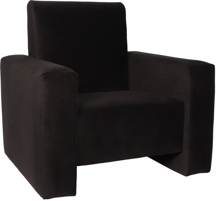 Ding Jamie Velvet Zwart Kinderfauteuil DI-34203 2 Ding Jamie Velvet Zwart Kinderfauteuil DI-34203 - Afbeelding 2
