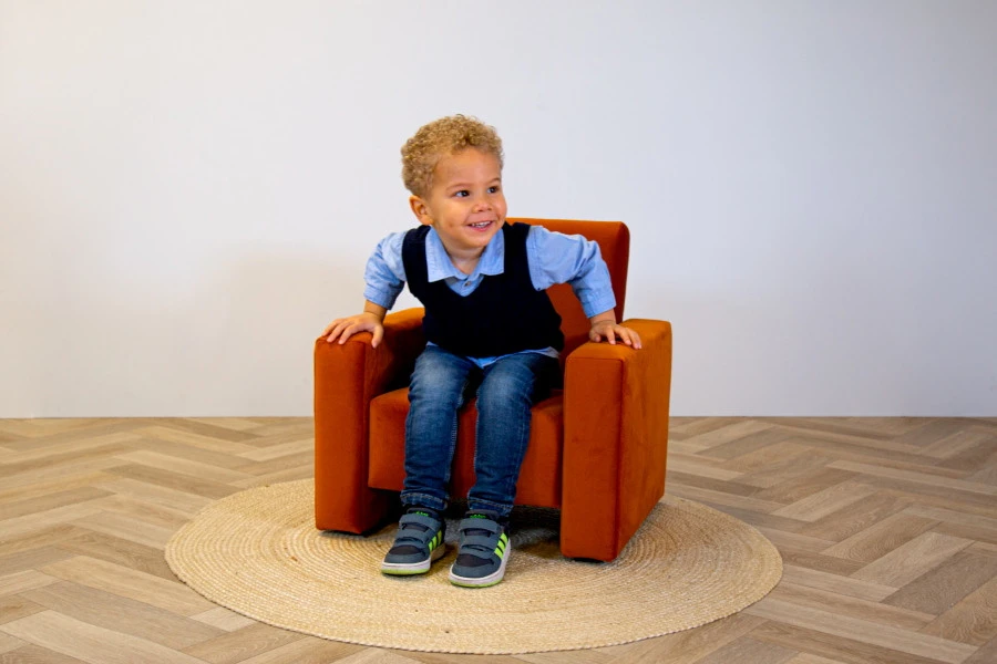 Ding Jamie Velvet Sienna Kinderfauteuil DI-34202 5 Ding Jamie Velvet Sienna Kinderfauteuil DI-34202 - Afbeelding 5