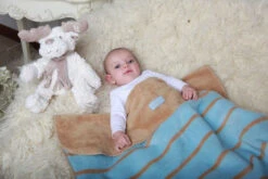 Zaffiro Grijs & Lichtroze Halve Cirkels 75 X 100 Cm Wiegdeken 40726 -Babyproducten paski niebbra 4 1 1