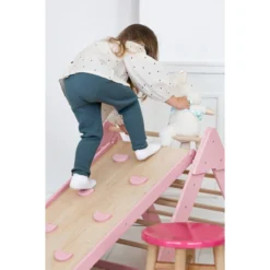 Luna Toys Roze Houten Klimrek Met Glijbaan LU-36974 12 Luna Toys Roze Houten Klimrek Met Glijbaan LU-36974 -Babyproducten pink 7