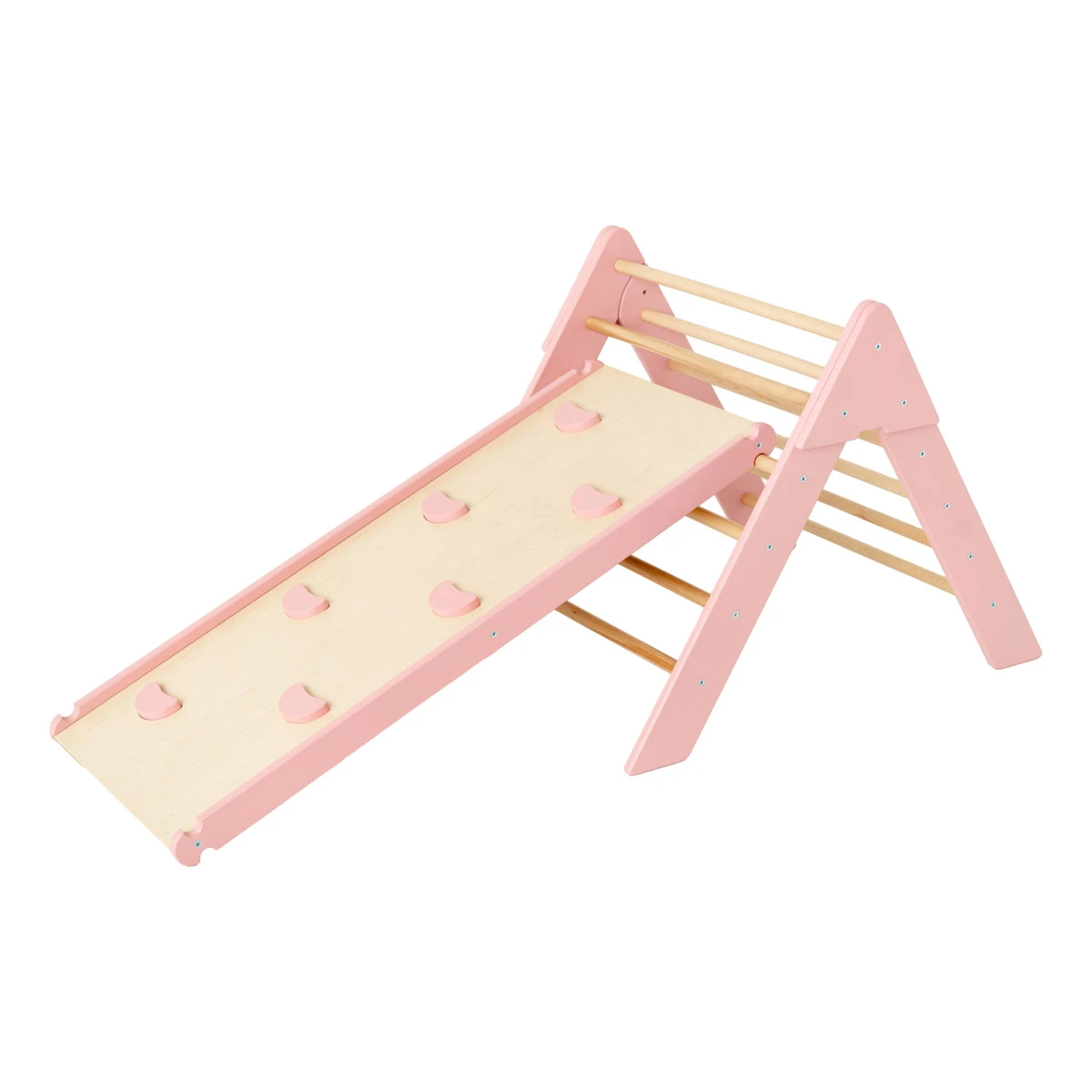 Luna Toys Roze Houten Klimrek Met Glijbaan LU-36974 1 Luna Toys Roze Houten Klimrek Met Glijbaan LU-36974