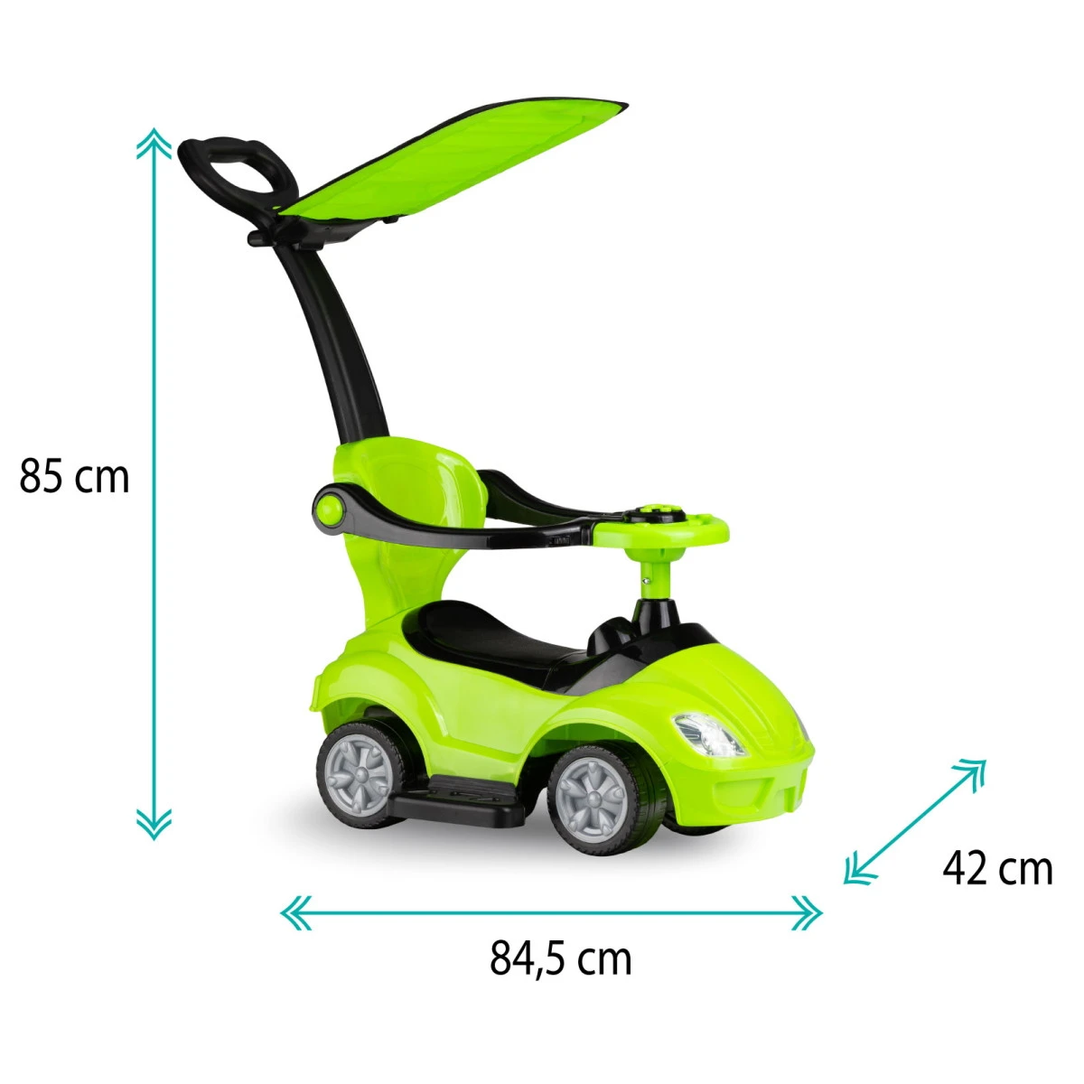 QKids Lolo Lime Green 2-in-1 Ride-on Loopauto QKIDS00007 9 QKids Lolo Lime Green 2-in-1 Ride-on Loopauto QKIDS00007 - Afbeelding 9