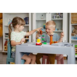 Tega Baby Teggi Grey/Old Rose/Turquoise Multifun 3-in-1 Tafel Met Twee Stoeltjes TI-011-174 -Babyproducten tega baby teggi turquoisenavygrey multifun 3 in 1 tafel 2